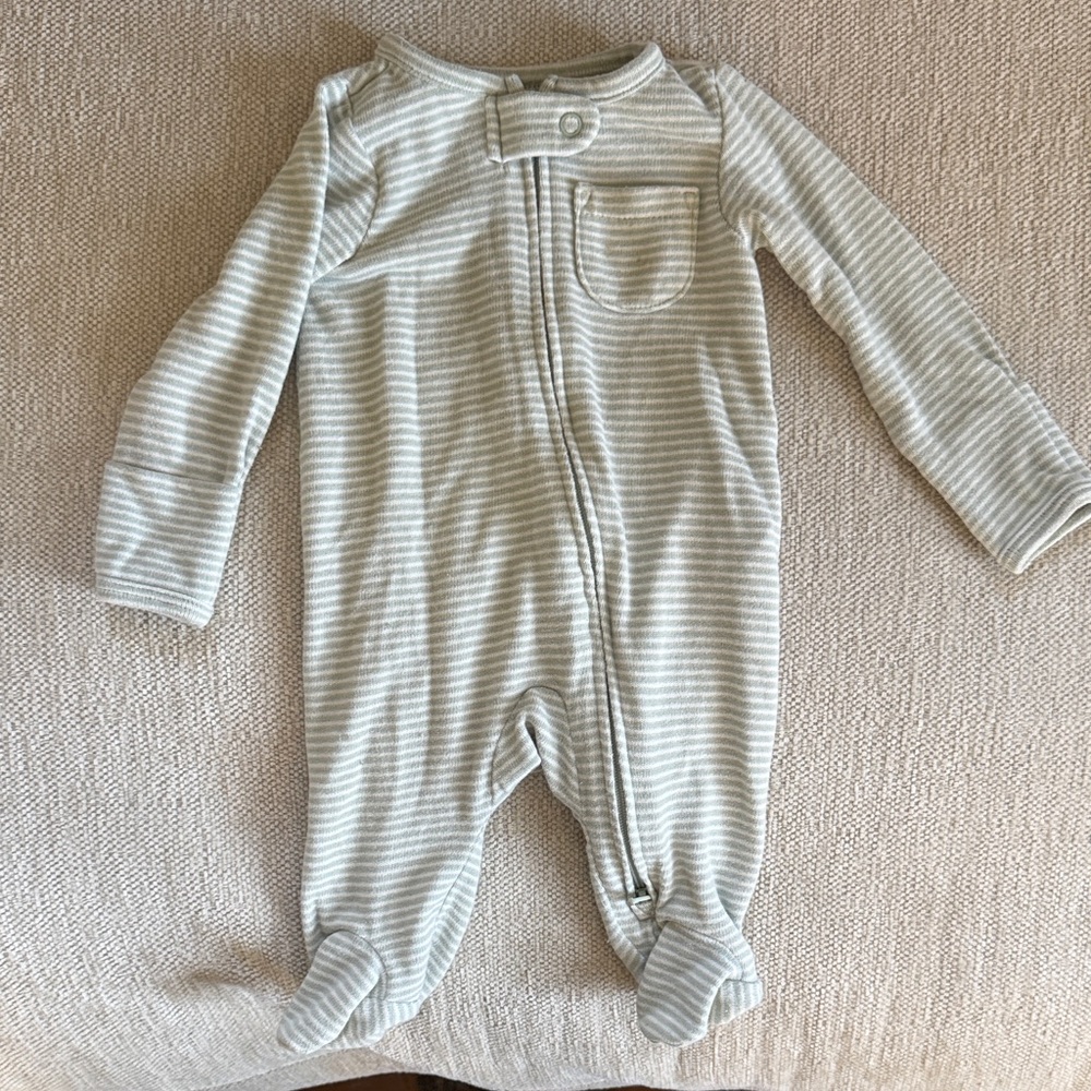 Striped Gray Kids One Piece